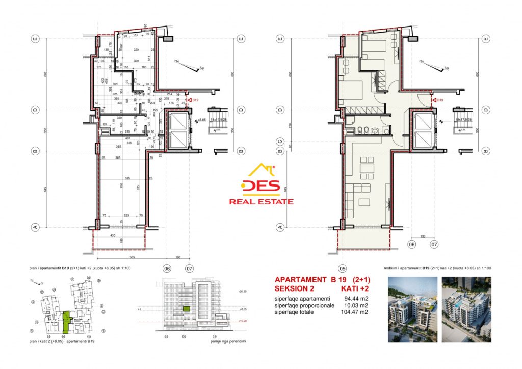 Bild 2 – Zum Verkauf steht eine 2+1 Wohnung in einem im Bau befindlichen Komplex in Saranda.