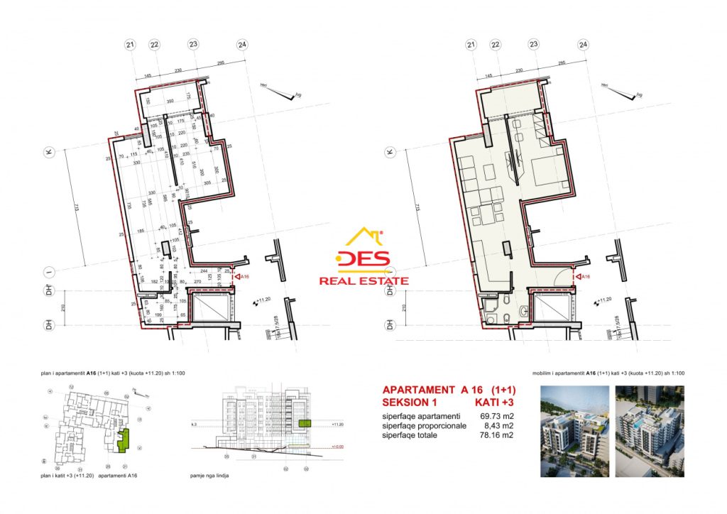 Bild 1 – VERKAUFT WOHNUNG 1+1 IN EINEM BAUENDEN KOMPLEX IN SARANDA