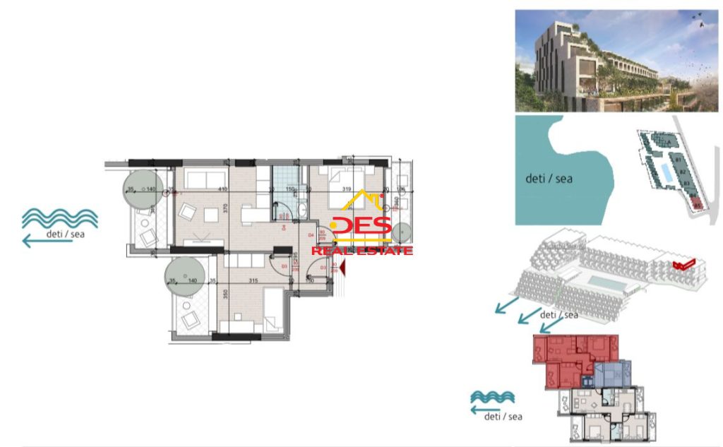 Bild 1 – Zum Verkauf: Wohnung 2+1 in einem im Bau befindlichen Komplex in Saranda