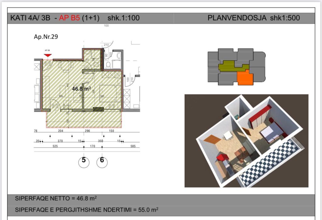 Bild 1 – ZU VERKAUFEN: 1+1 APARTMENT NAHE DEM MEER IN SARANDA.