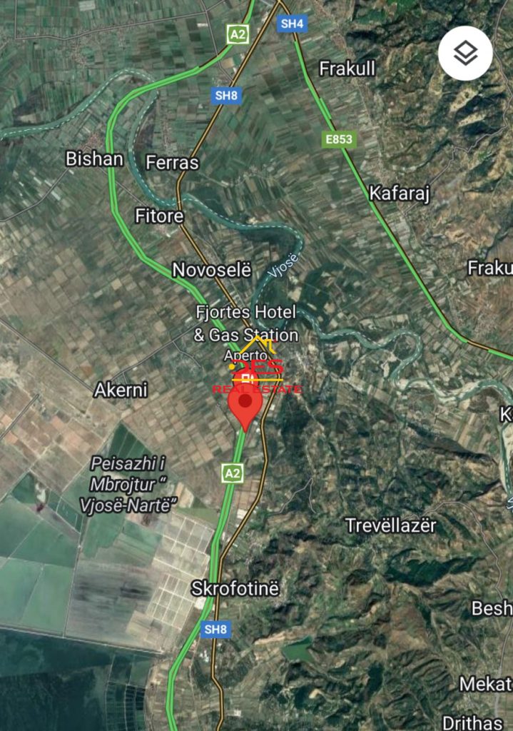 Bild 1 – Land zum Verkauf in der Nähe der Fjortes-Tankstelle an der Autobahn in Vlora