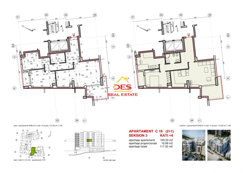Bild 2 – Zum Verkauf steht eine 2+1 Wohnung in einem im Bau befindlichen Komplex in Saranda