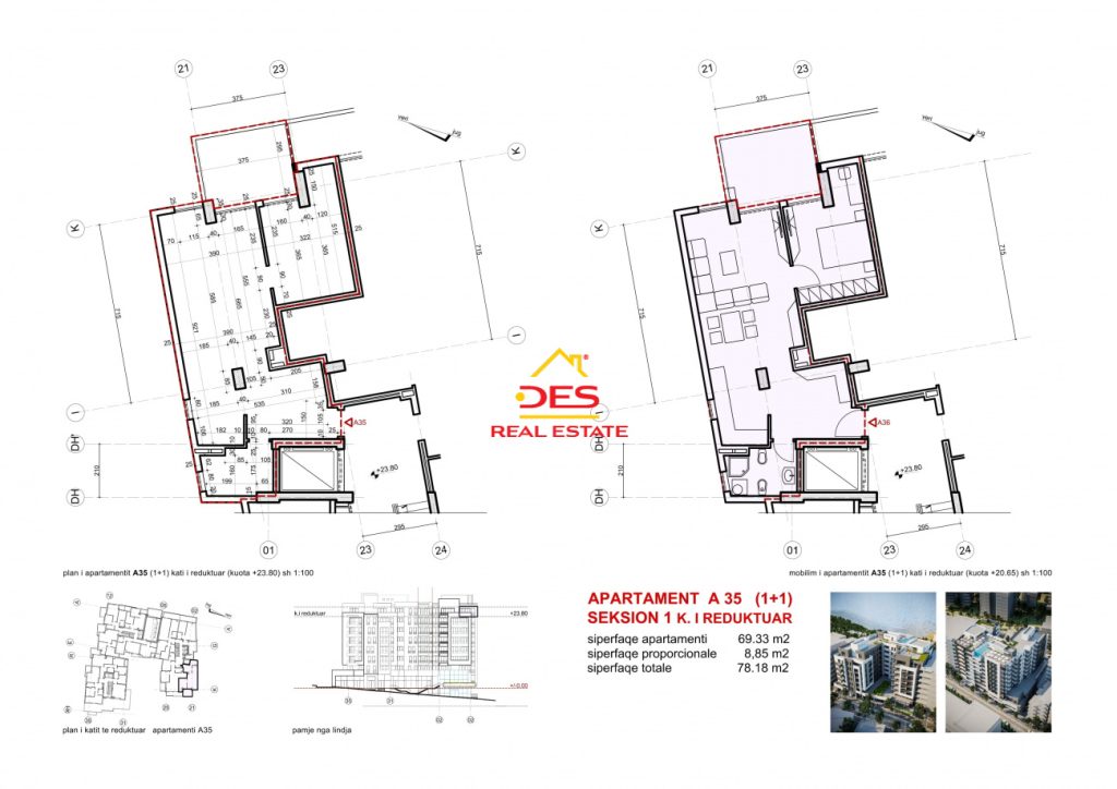 Bild 1 – Zum Verkauf steht eine 1+1 Wohnung in einem im Bau befindlichen Komplex in Saranda
