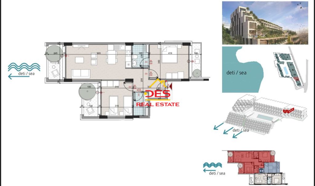 Bild 1 – Zum Verkauf steht eine Wohnung 2+1+2 in einem sich im Bau befindlichen Komplex in Saranda