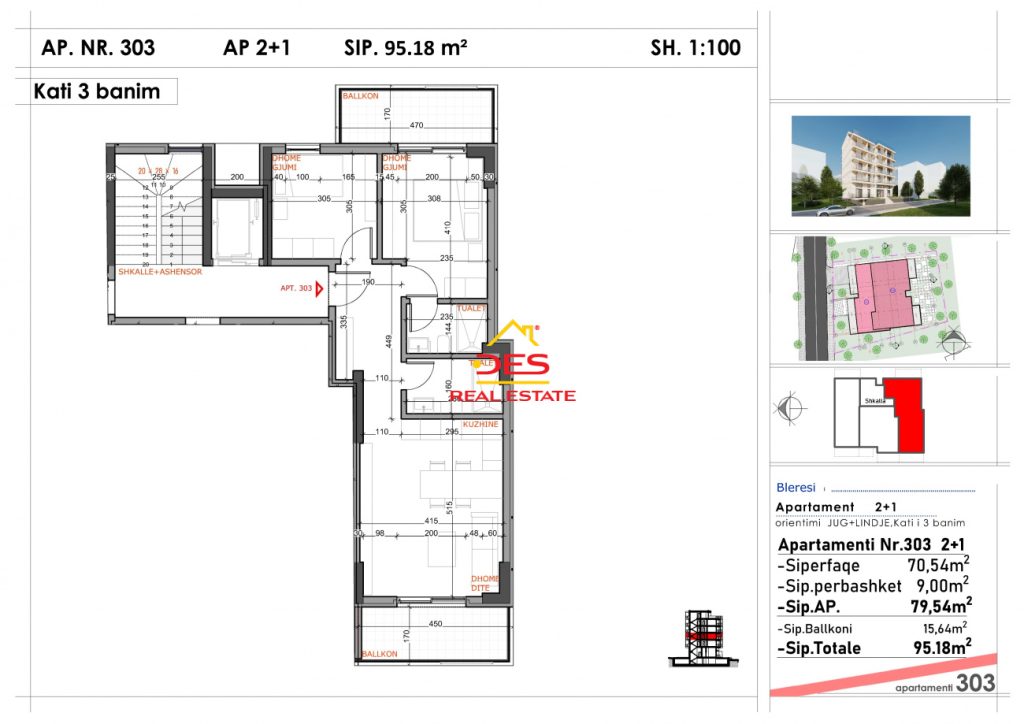 Bild 1 – Zum Verkauf: Wohnung 2+1 in einem im Bau befindlichen Komplex in Saranda