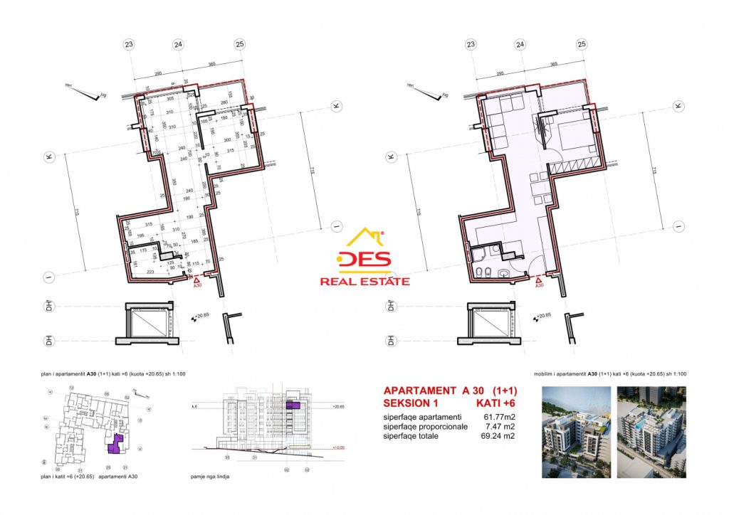 Bild 2 – 1+1 WOHNUNG ZUM VERKAUF IN EINEM IM BAU ENTSTEHENDEN KOMPLEX IN SARANDA