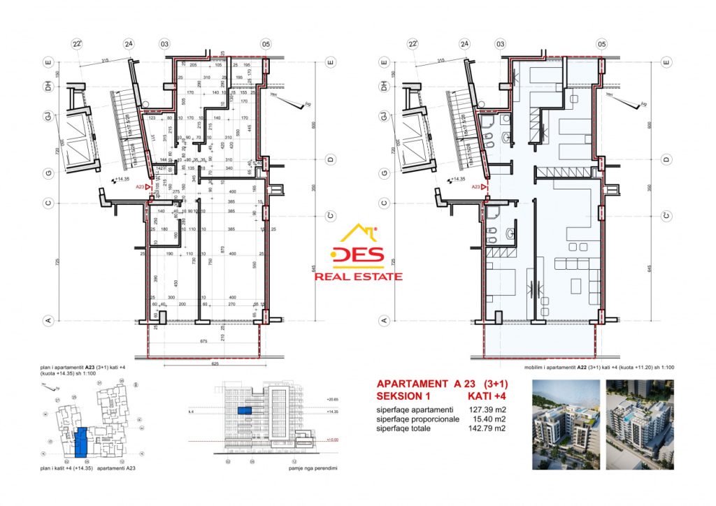 Bild 1 – Zum Verkauf steht eine 3+1+2-Zimmer-Wohnung in einem im Bau befindlichen Komplex in Saranda