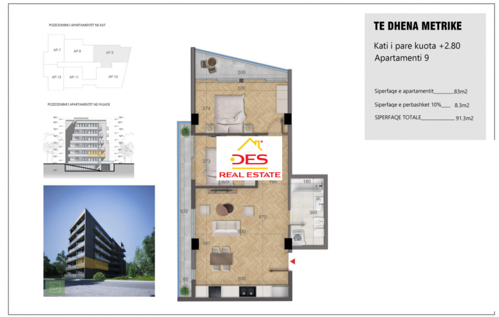 Bild 1 – Zum Verkauf steht eine 2+1 Wohnung in einem im Bau befindlichen Komplex in Ksamil, Saranda