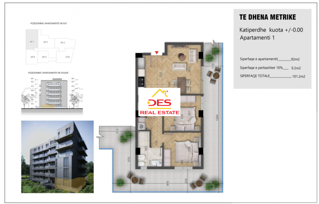 Bild 3 – Zum Verkauf steht eine 2+1 Wohnung in einem im Bau befindlichen Komplex in Ksamil, Saranda