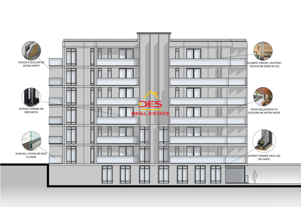 Bild 3 – Zum Verkauf steht eine 2+1 Wohnung in einem im Bau befindlichen Komplex in Ksamil, Saranda