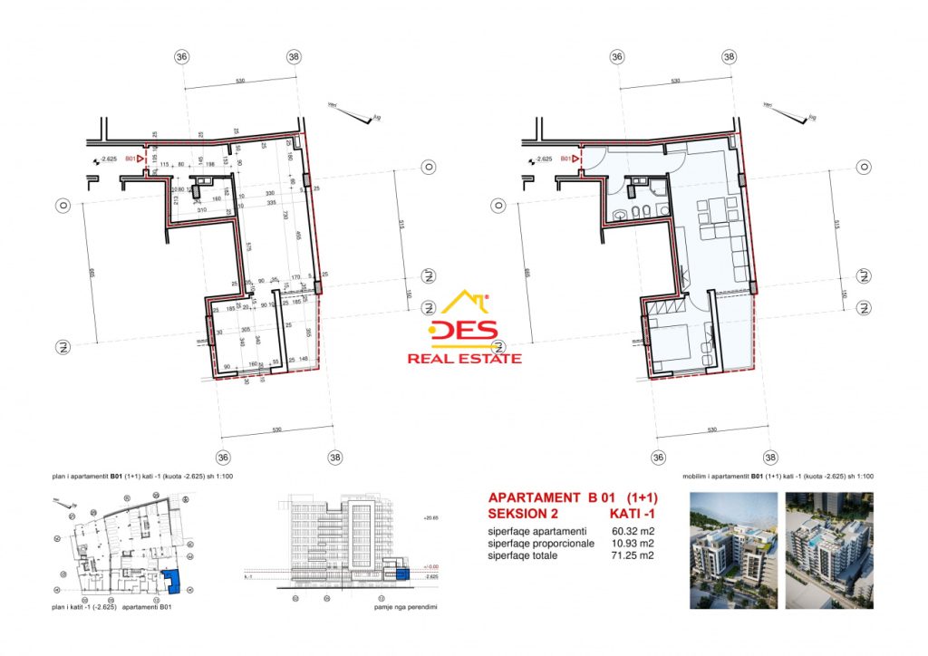 Bild 2 – Zum Verkauf steht eine 1+1 Wohnung in einem im Bau befindlichen Komplex in Saranda